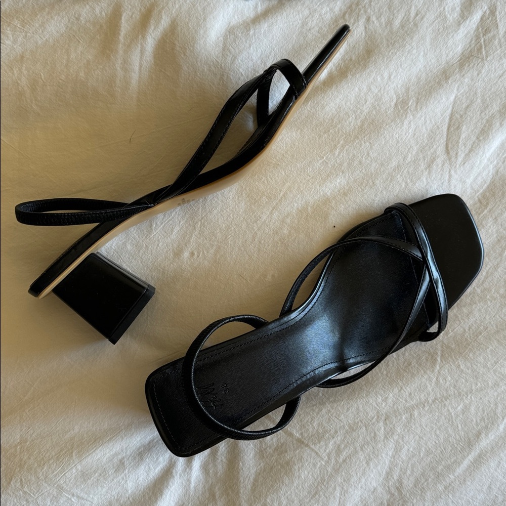 H&M Black Strappy Heeled Sandals